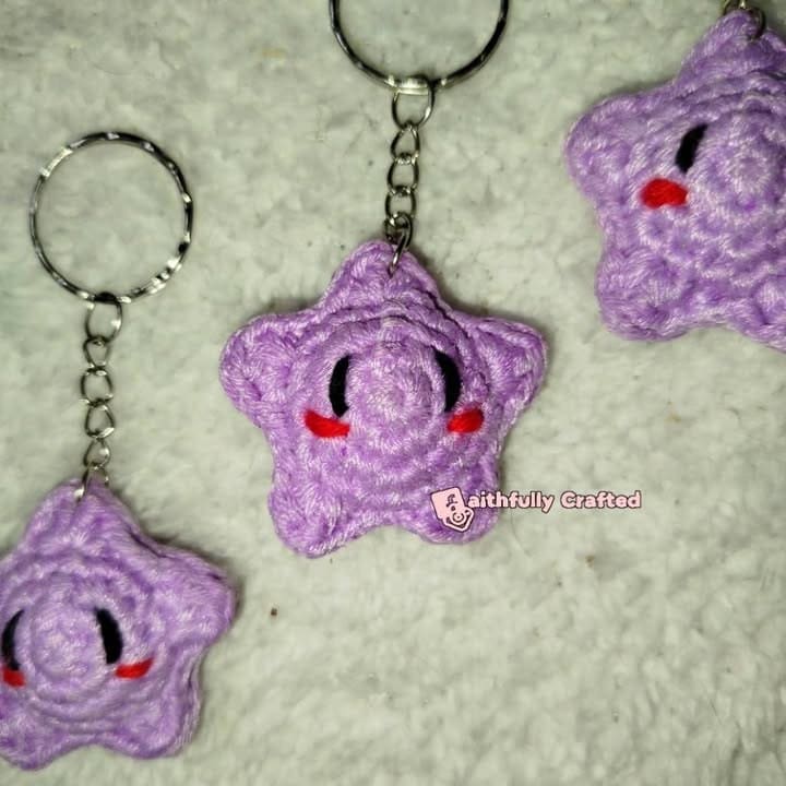 Purple stars available now — handmade crochet stars by Faith