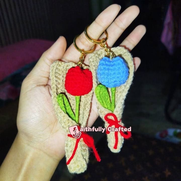 Handmade crochet keychains by Faith