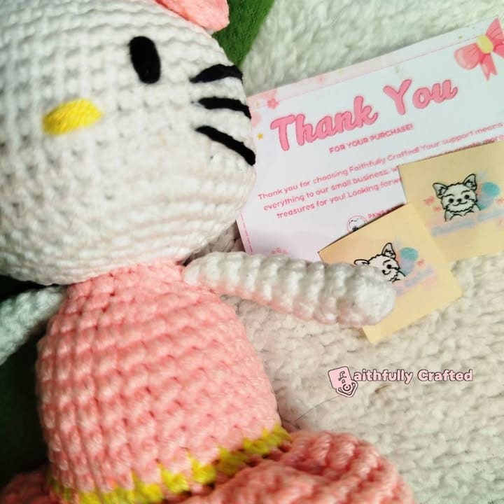 She’s ready to dance her way into your heart — my crochet Hello Kitty — handmade crochet characters by Faith