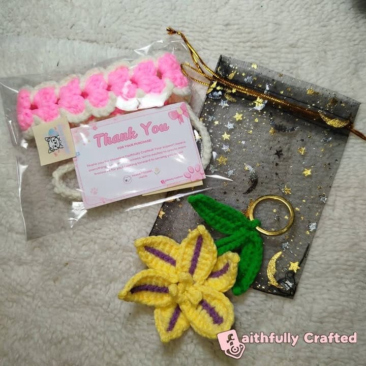 "Creating handmade magic, one piece at a time." — handmade crochet flowers by Faith