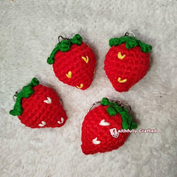 Serving redlicious energy all day 🍓✨

#FaithfullyCrafted #fypシ゚viralシfypシ゚ #strawberry #red #crochet #keychain