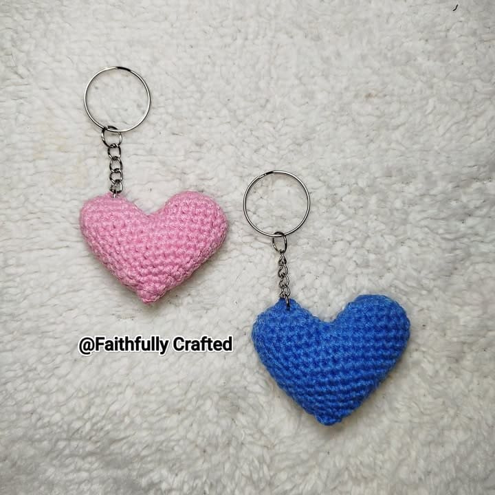 Handmade love, one heart at a time — handmade crochet keychains by Faith