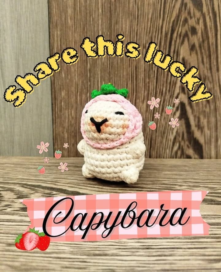 Passing this lucky capybara onto your feed — may your New Year be calm — handmade crochet characters by Faith