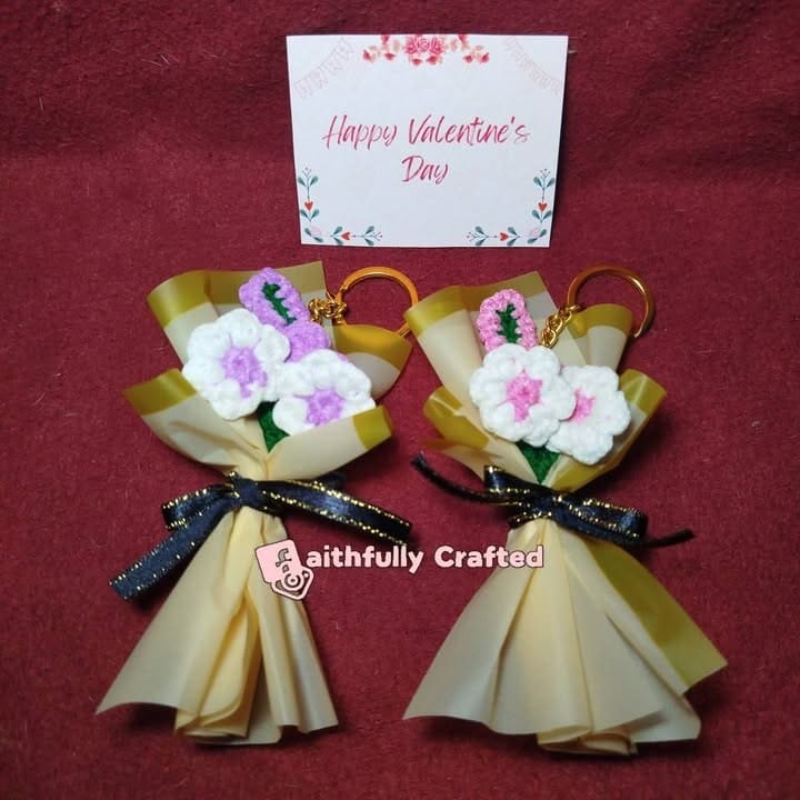 Mini Flower Bundle Keychain — handmade crochet keychains by Faith
