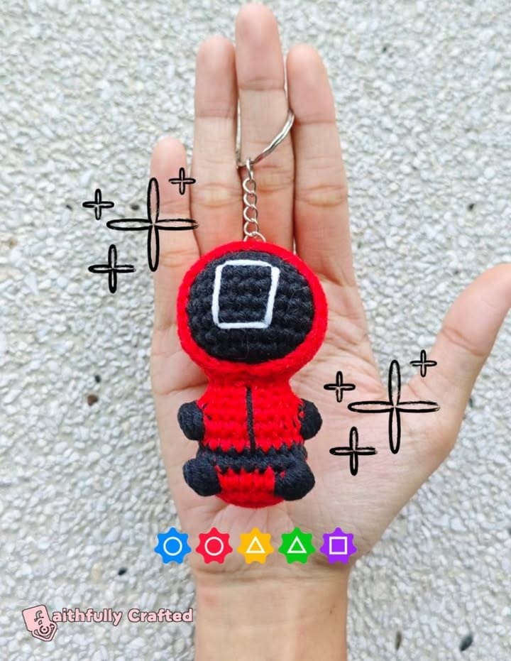 Square Guard — handmade crochet characters by Faith