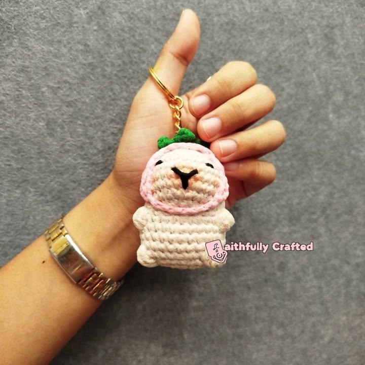 Pocket-sized capybara = instant happiness.

#FaithfullyCrafted #fypシ゚viralシfypシ゚ #crochet