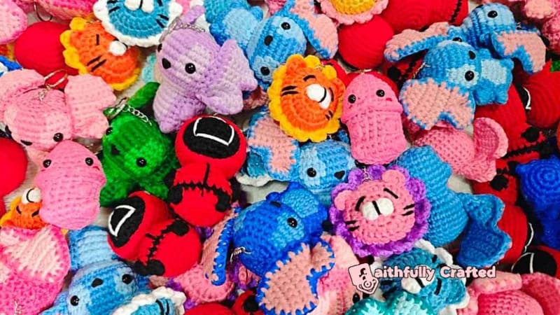 Keychains galore! — handmade crochet keychains by Faith