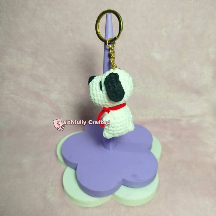 Snoopy’s ready to tag along on all your adventures! — handmade crochet keychains by Faith