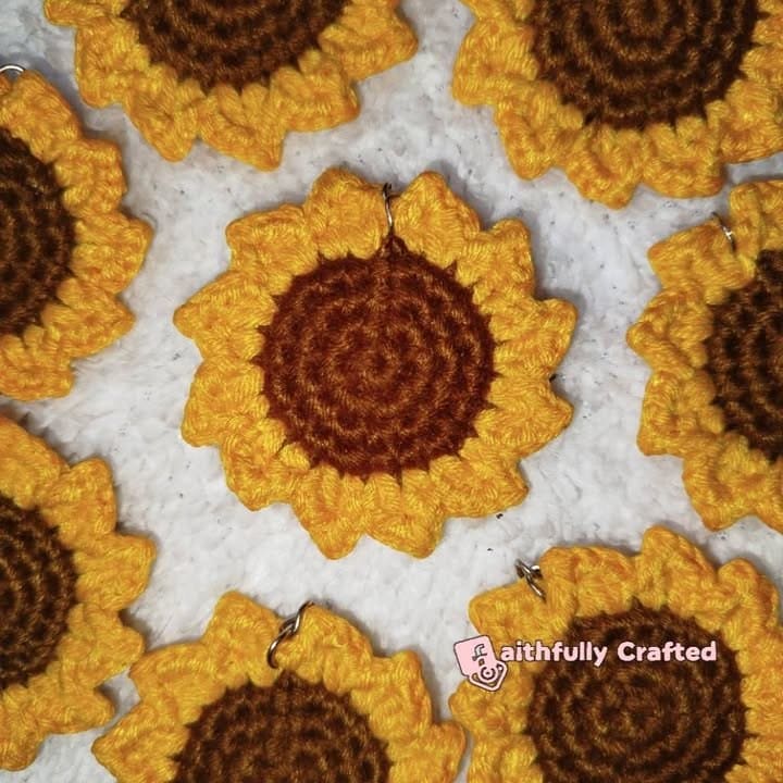A whole bunch of sunshine in one place — handmade crochet flowers by Faith