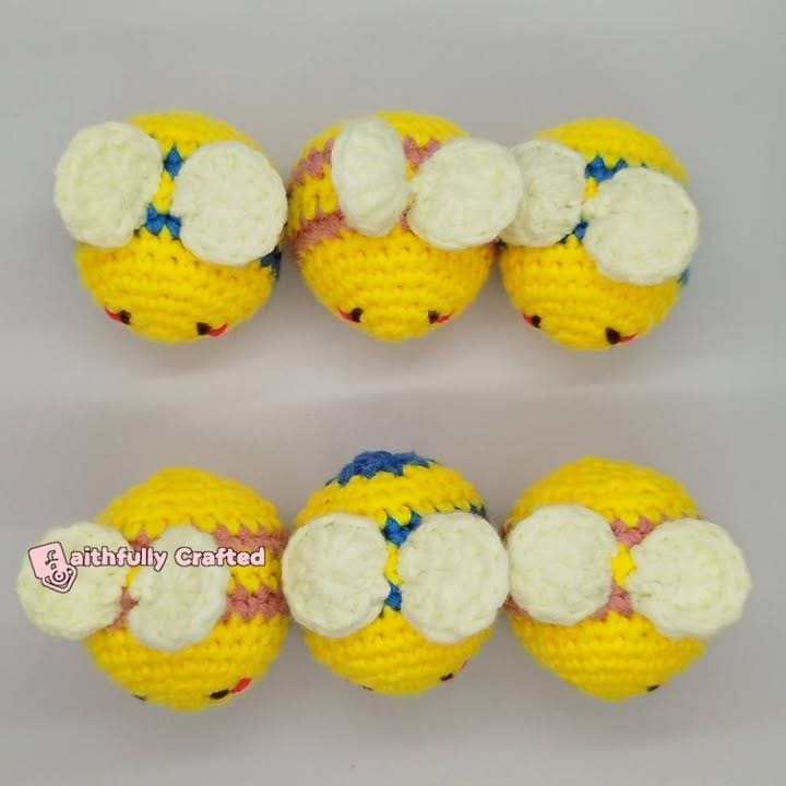 You’re a bee looking down on the hive! — handmade crochet characters by Faith