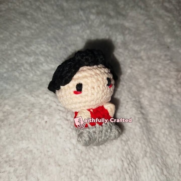 A mini cutie inspired by the School of Divine Mercy — handmade crochet characters by Faith