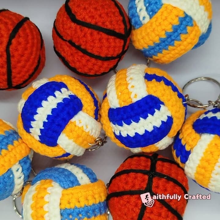 Score major style points with these mini crochet sports balls! — handmade crochet keychains by Faith