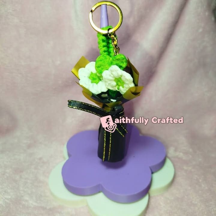 Whether it's for your Valentine or just to brighten an ordinary day — handmade crochet keychains by Faith